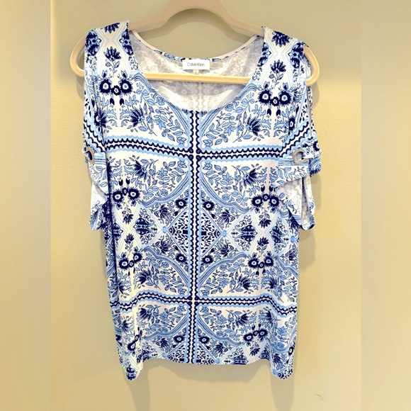 Calvin Klein Cold Shoulder Top Size Large / Will also fit XL - Picture 1 of 8